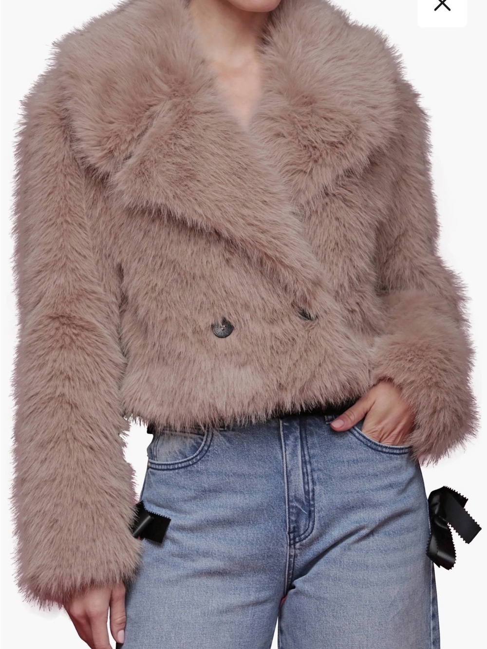 Stripe Faux Fur Crop Jacket
Avec Les Filles SIZE LARGE